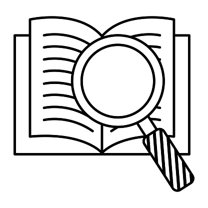 book with magnifying glass